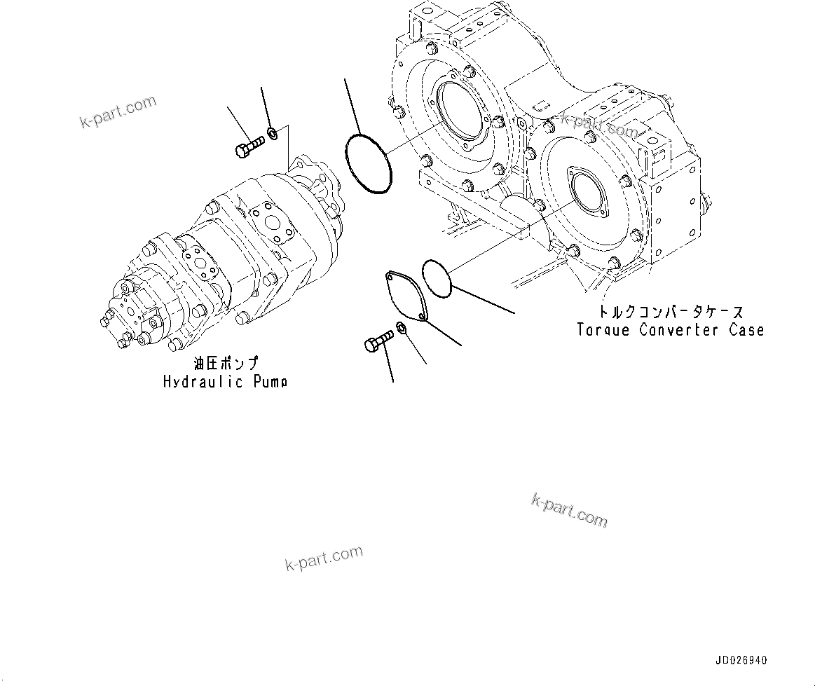 Komatsu parts book diagram for WD600-6R S/N 61001-UP: TORQUE CONVERTER AND TRANSMISSION, MOUNTING (4/5)(#60001-)