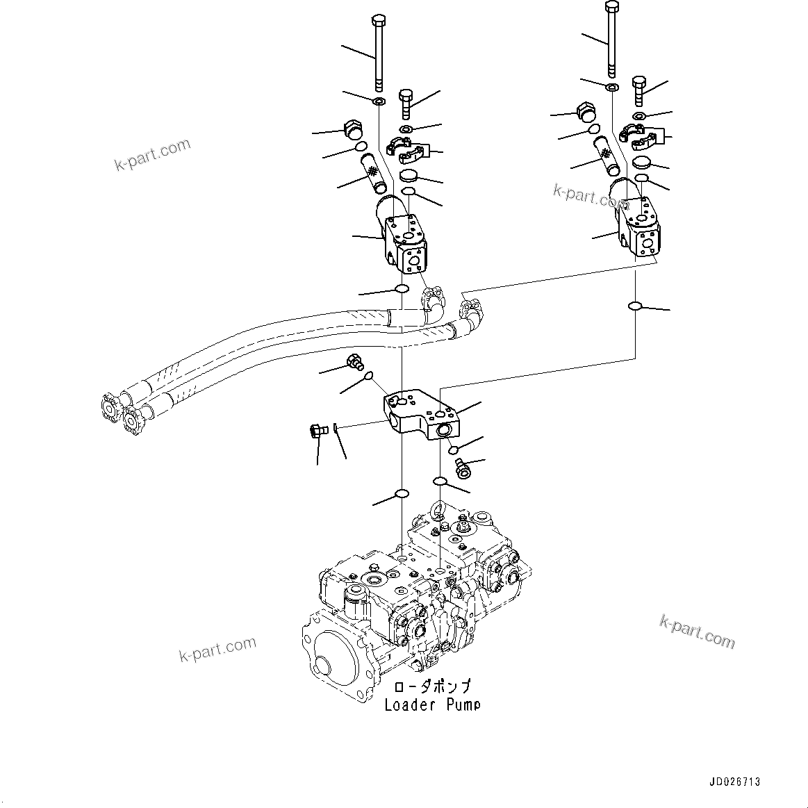 Komatsu parts book diagram for WD600-6R S/N 61001-UP: TORQUE CONVERTER AND TRANSMISSION, DELIVERY PIPING (1/3)(#60001-)
