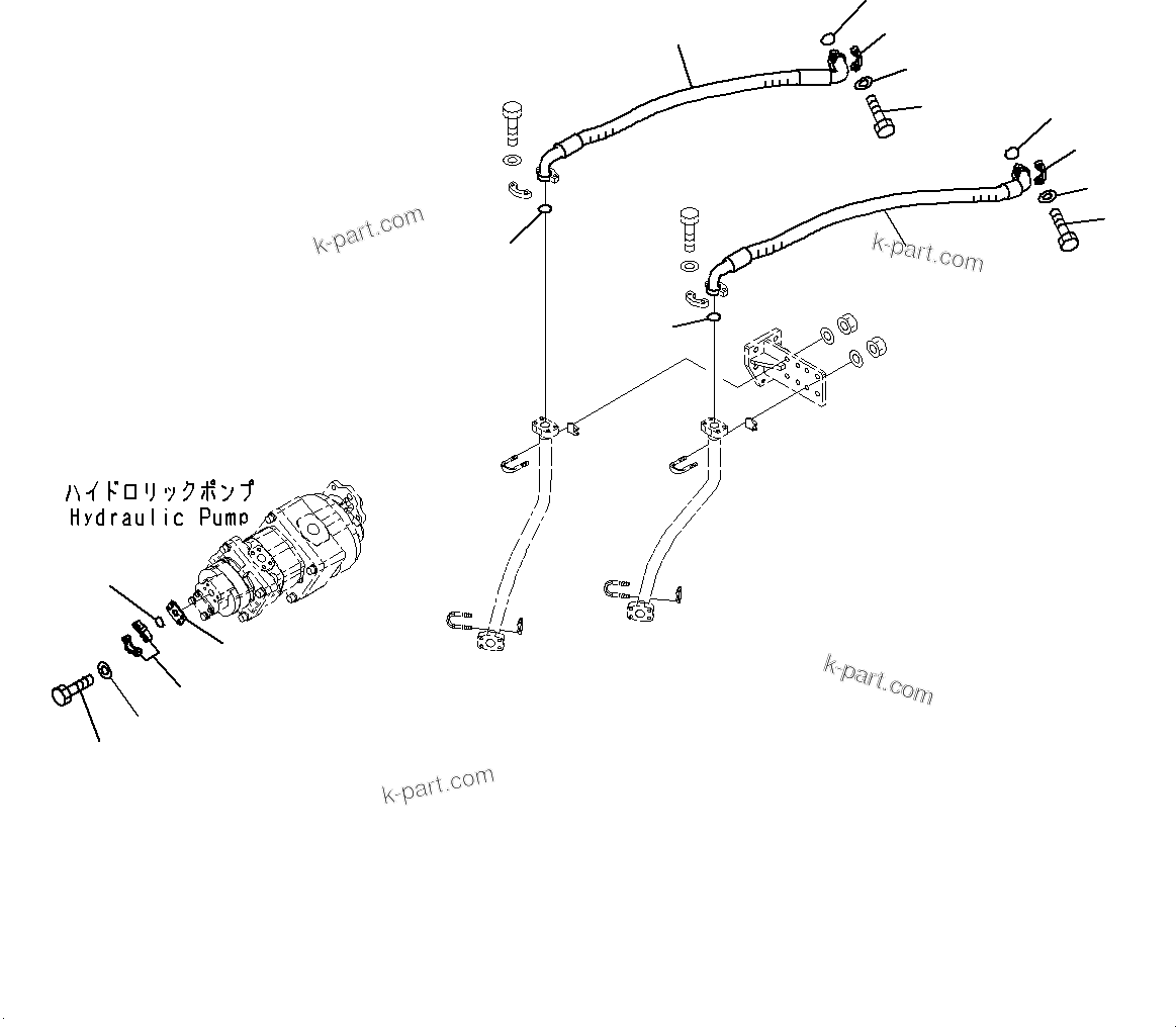 Komatsu parts book diagram for WD600-6R S/N 61001-UP: TORQUE CONVERTER AND TRANSMISSION, DELIVERY PIPING (2/3)(#60001-)