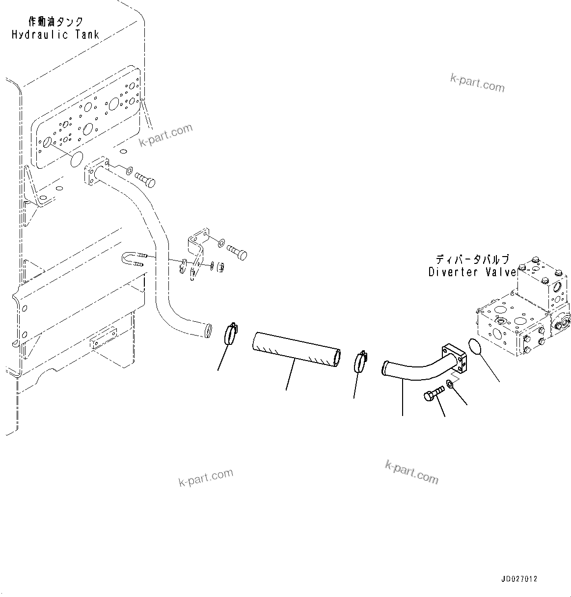 Komatsu parts book diagram for WD600-6R S/N 61001-UP: TORQUE CONVERTER AND TRANSMISSION, SUCTION PIPING (3/3)(#60001-)