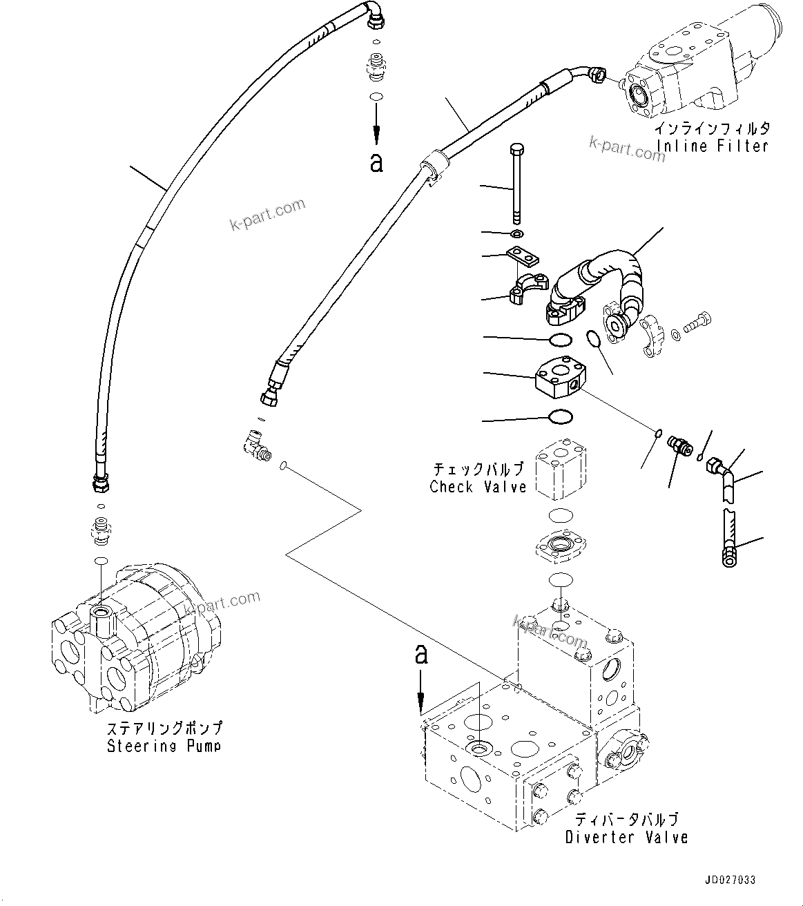 Komatsu parts book diagram for WD600-6R S/N 61001-UP: TORQUE CONVERTER AND TRANSMISSION, DIVERTER VALVE, DRAIN PIPING(#60001-)