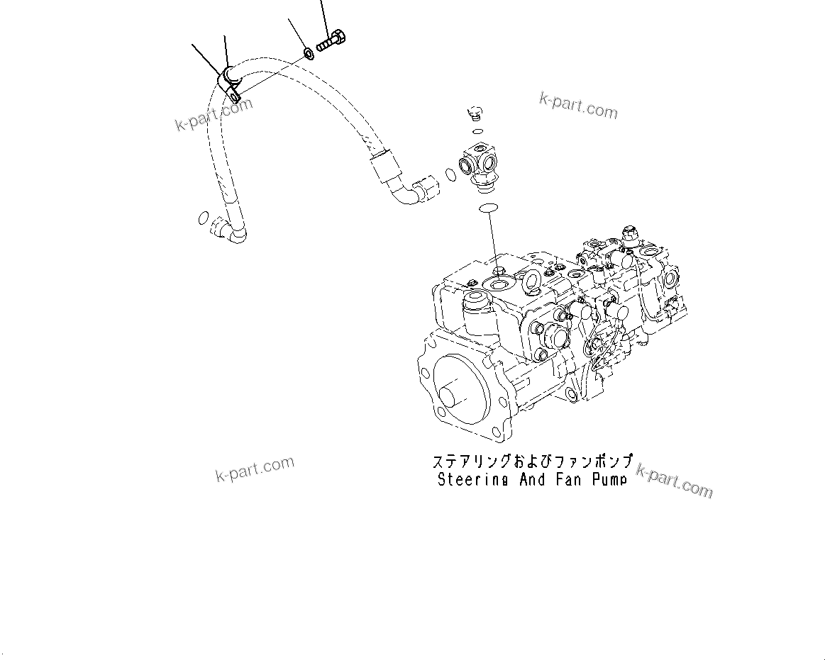 Komatsu parts book diagram for WD600-6R S/N 61001-UP: TORQUE CONVERTER AND TRANSMISSION, STEERING PUMP DRAIN PIPING (2/3)(#60001-)