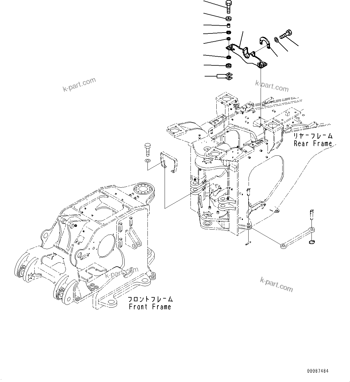 Komatsu parts book diagram for WD600-6R S/N 61001-UP: TORQUE CONVERTER AND TRANSMISSION, SHAFT GUARD(#60001-)