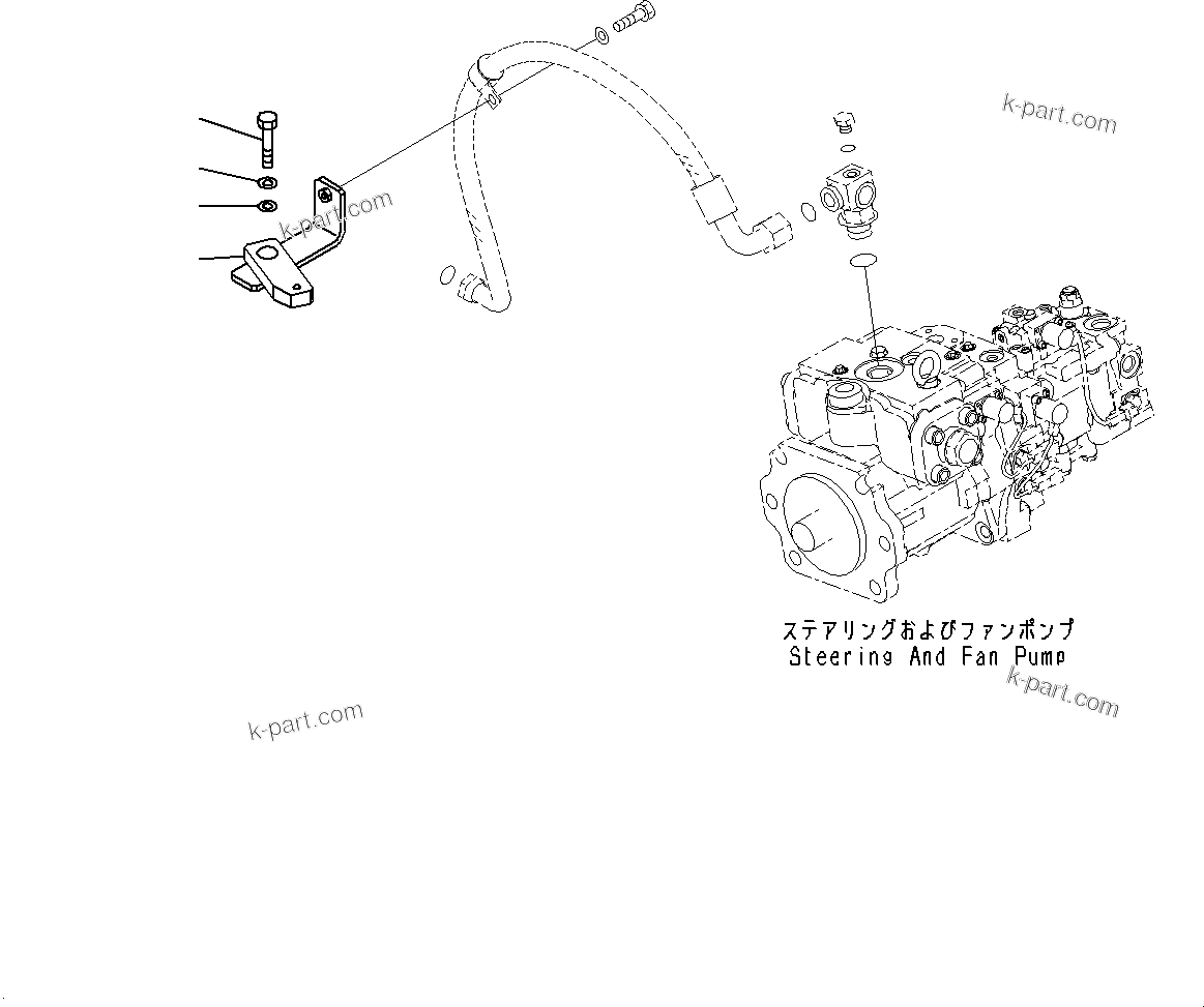 Komatsu parts book diagram for WD600-6R S/N 61001-UP: TORQUE CONVERTER AND TRANSMISSION, STEERING PUMP DRAIN PIPING (3/3)(#60001-)