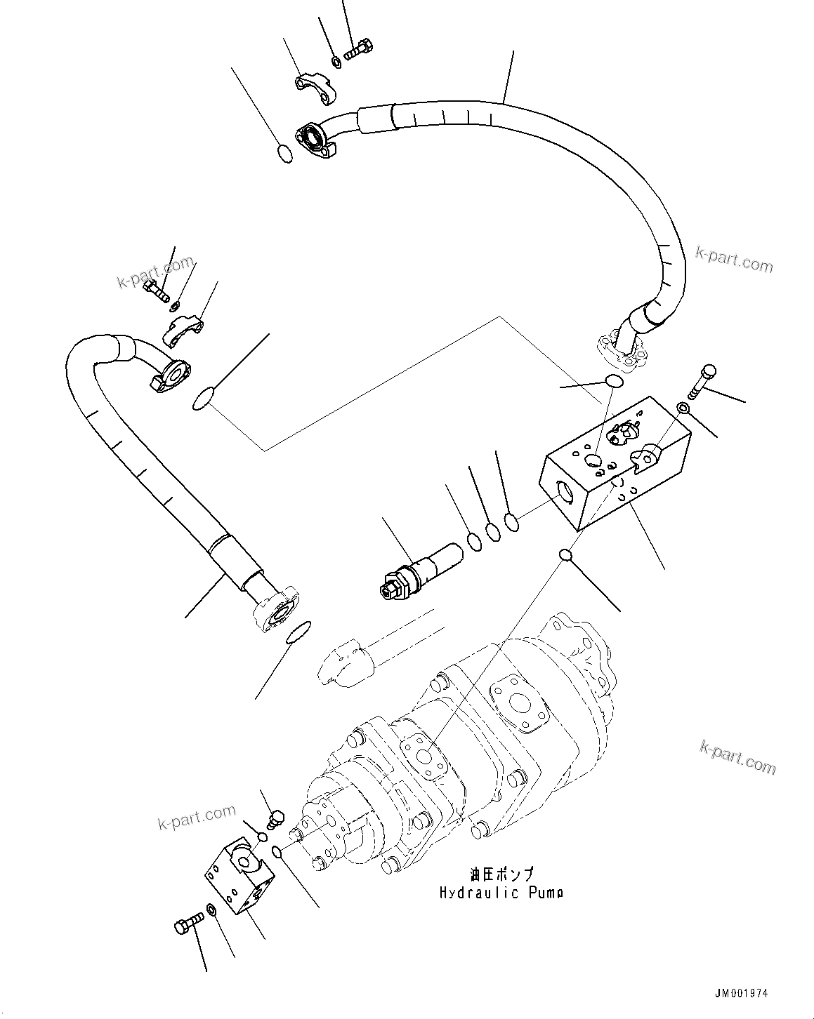 Komatsu parts book diagram for WD600-6R S/N 61001-UP: TORQUE CONVERTER AND TRANSMISSION, COOLING PIPING (1/4) (FOR COLD AREA SPECIFICATION A (-30 DEG C))(#60001-)