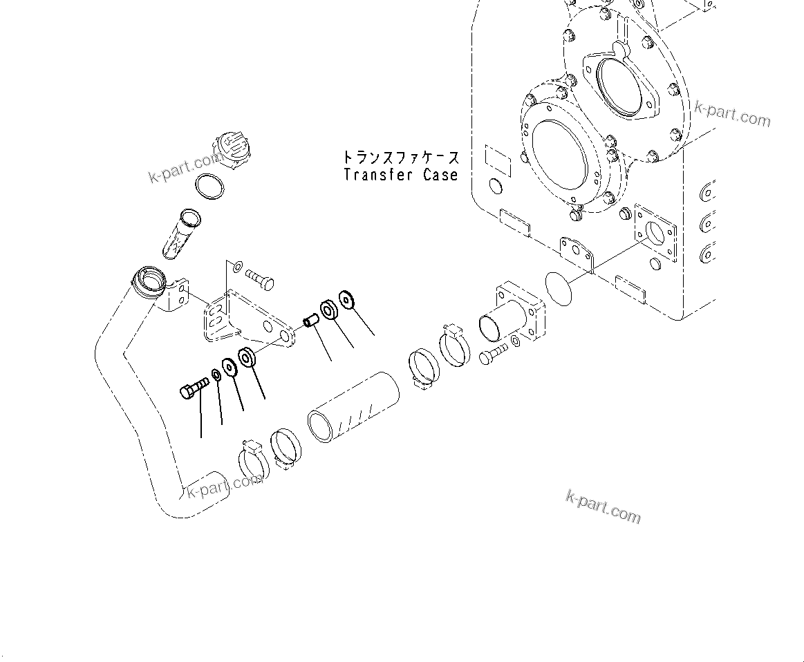 Komatsu parts book diagram for WD600-6R S/N 61001-UP: TRANSMISSION OIL FILLER, (1/2)(#60001-)