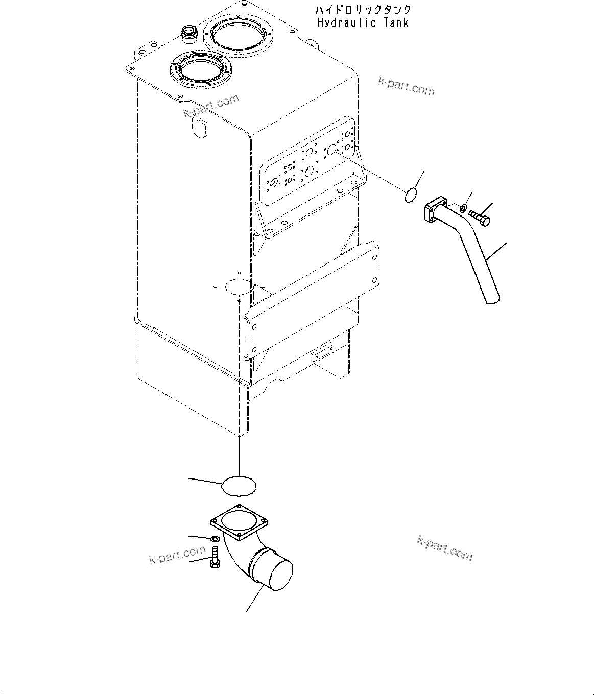 Komatsu parts book diagram for WD600-6R S/N 61001-UP: HYDRAULIC TANK, SUCTION PIPING(#60001-)