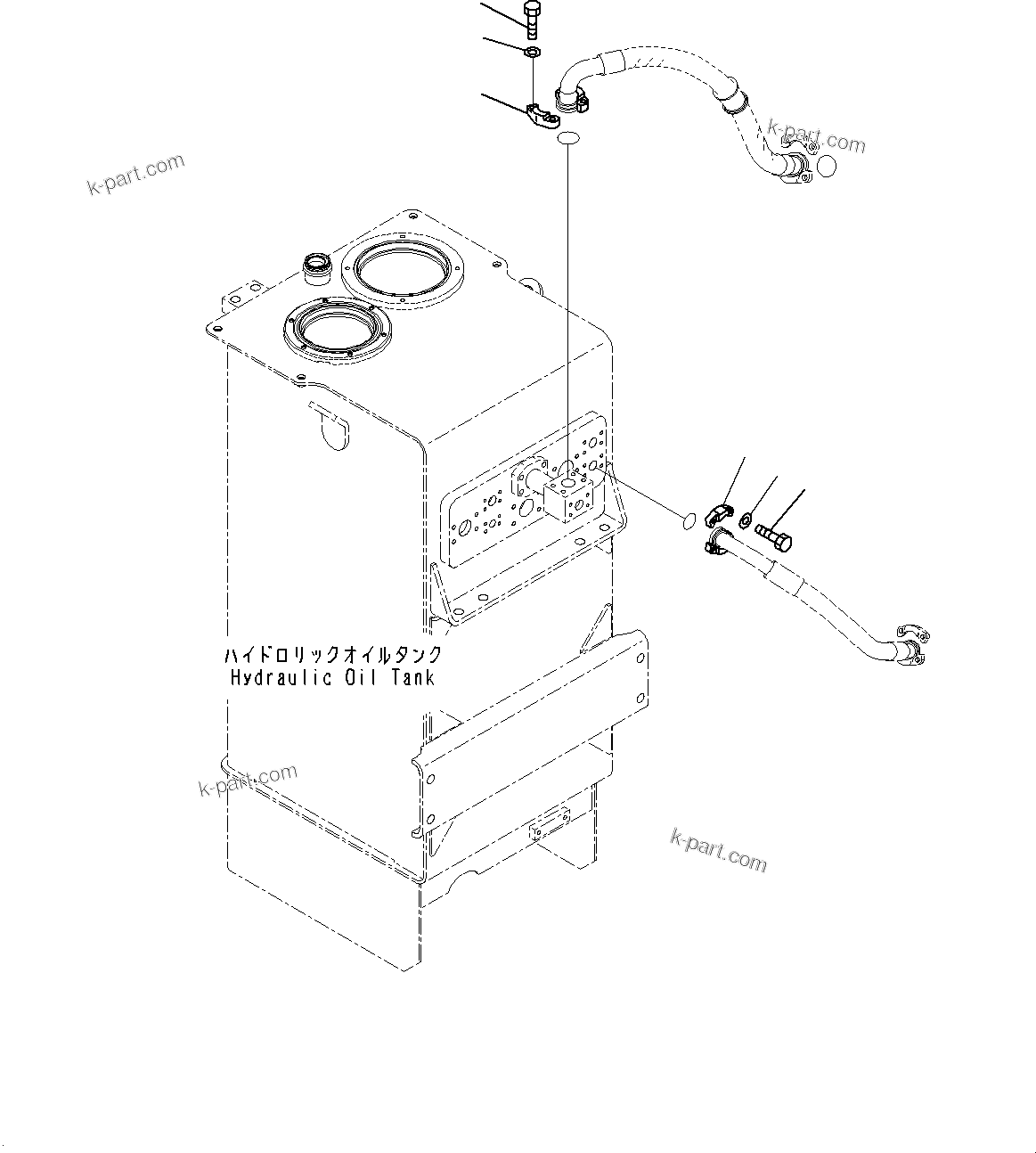 Komatsu parts book diagram for WD600-6R S/N 61001-UP: HYDRAULIC TANK, COOLING PIPING(#60001-)