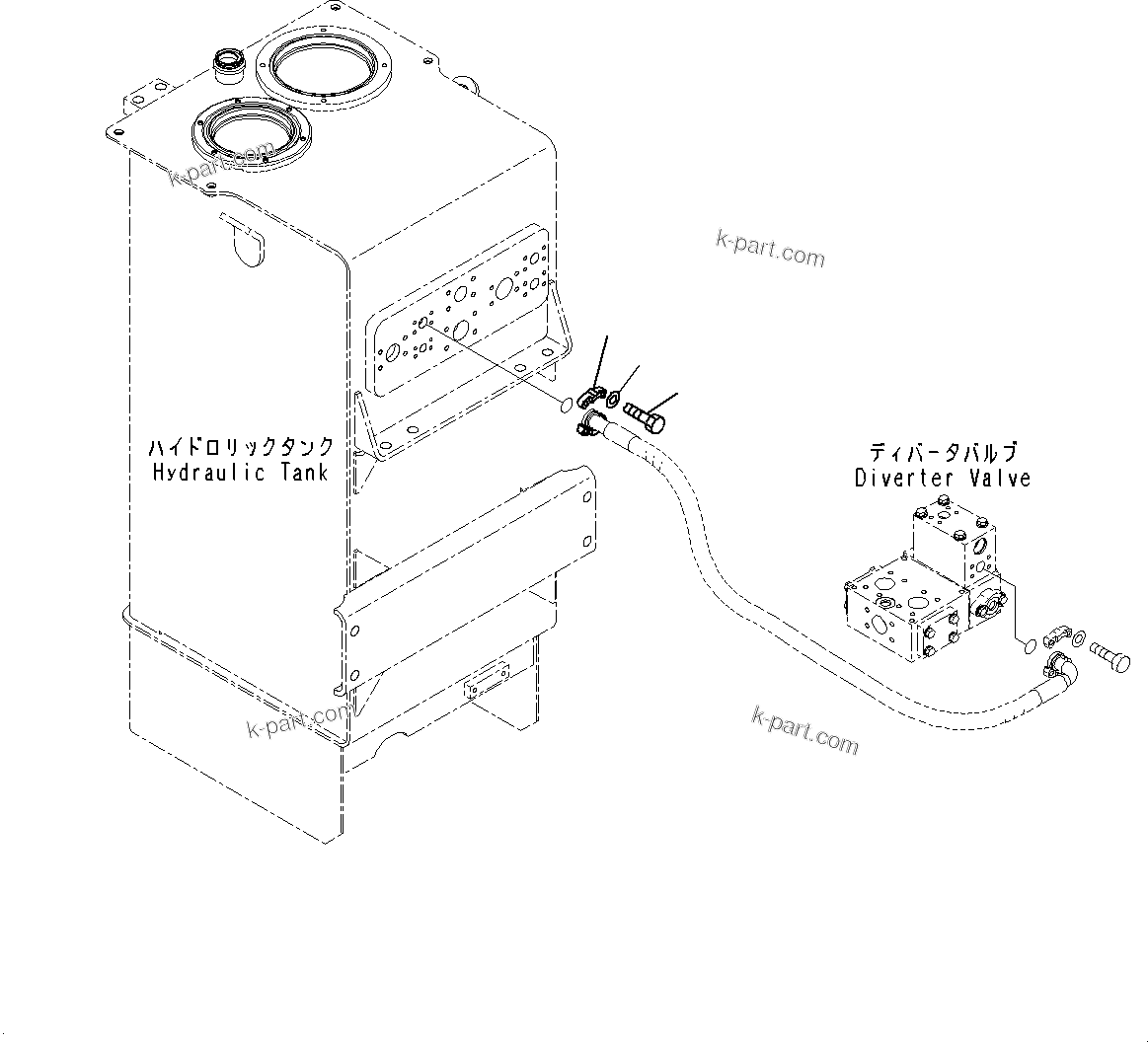 Komatsu parts book diagram for WD600-6R S/N 61001-UP: HYDRAULIC TANK, DRAIN PIPING(#60001-)