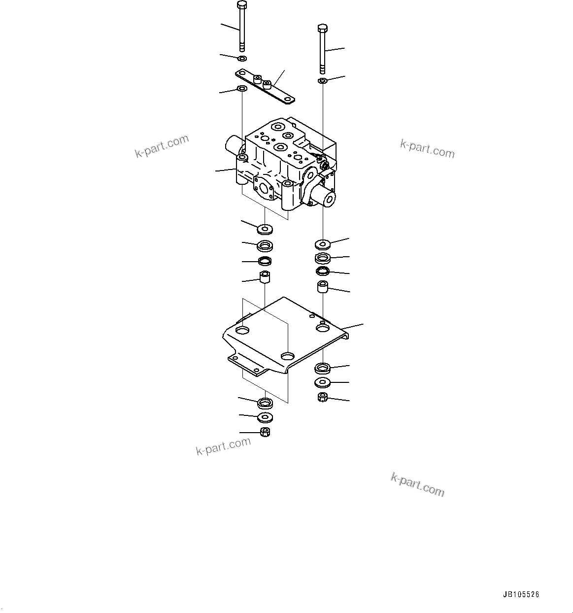 Komatsu parts book diagram for WD600-6R S/N 61001-UP: STEERING CONTROL VALVE, STEERING VALVE(#60032-)