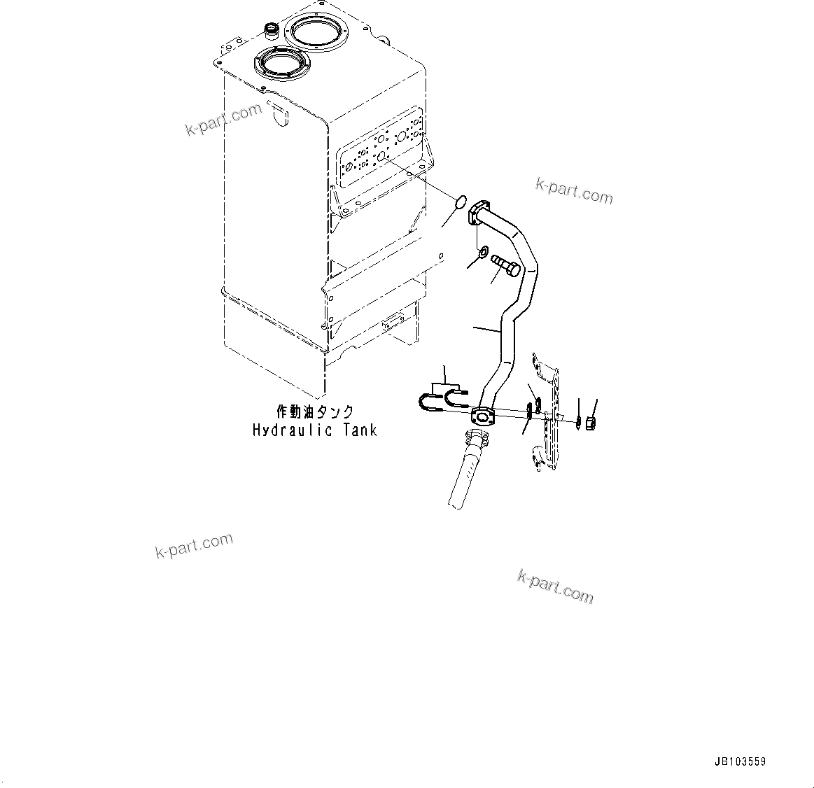 Komatsu parts book diagram for WD600-6R S/N 61001-UP: HYDRAULIC PIPING, SUCTION PIPING (2/2)(#60001-)