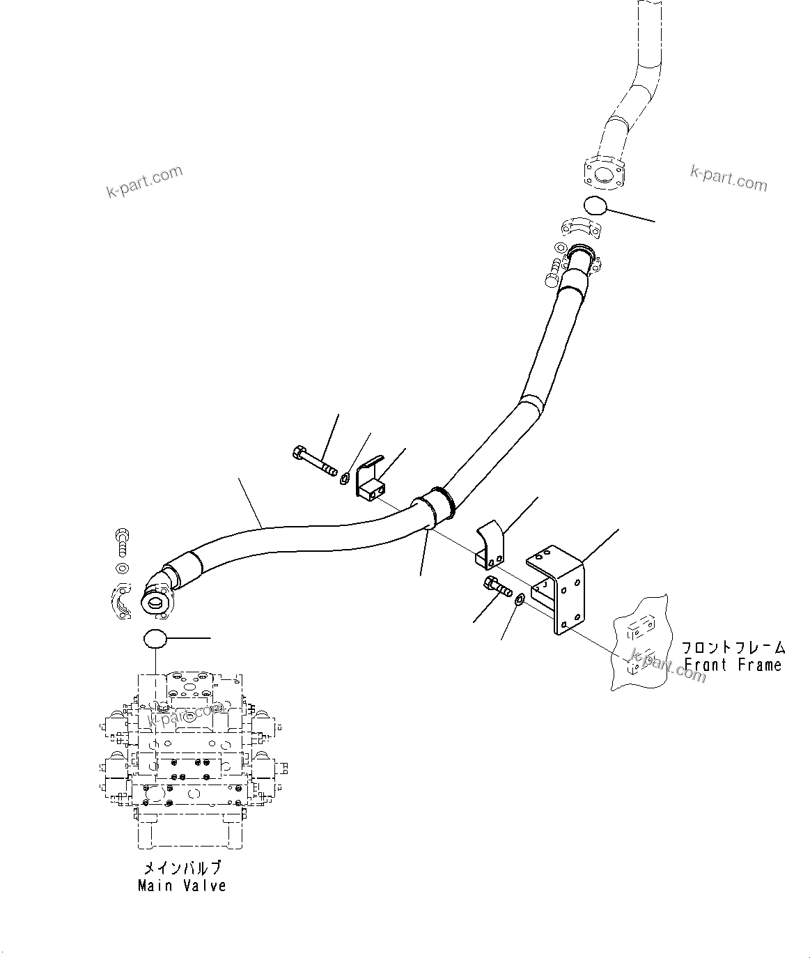 Komatsu parts book diagram for WD600-6R S/N 61001-UP: HYDRAULIC PIPING, DRAIN PIPING(#60001-)