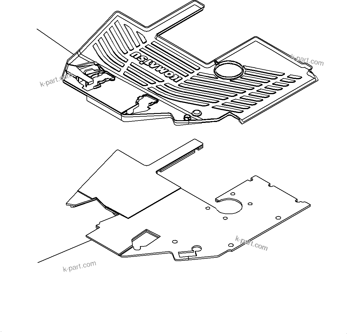 Komatsu parts book diagram for WD600-6R S/N 61001-UP: FLOOR MAT, (#60001-)