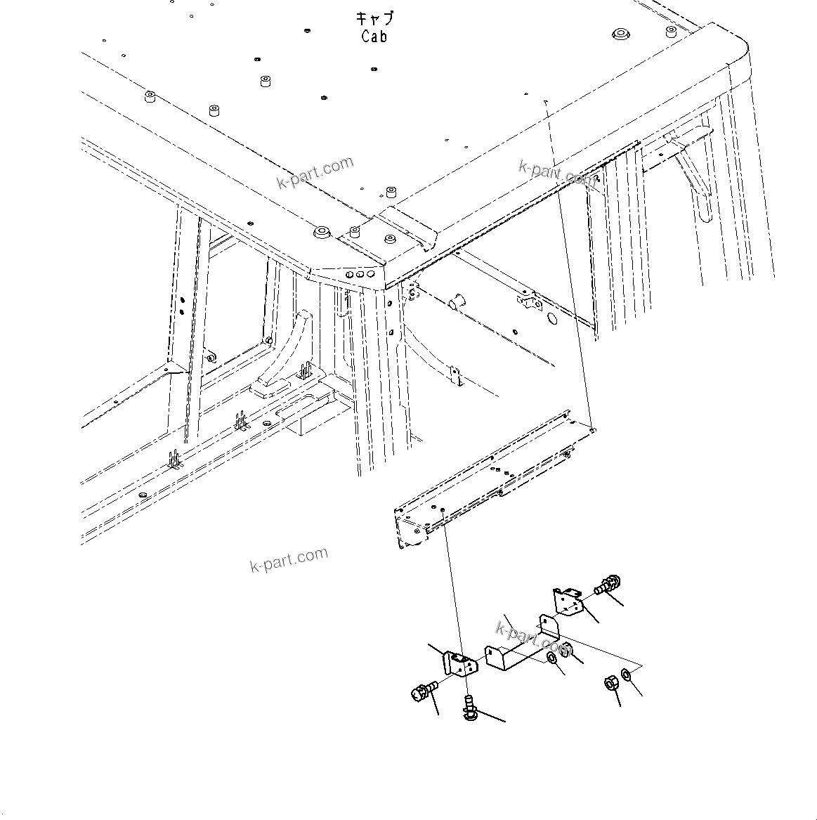 Komatsu parts book diagram for WD600-6R S/N 61001-UP: PARTS FOR LESS RADIO, (#61001-)