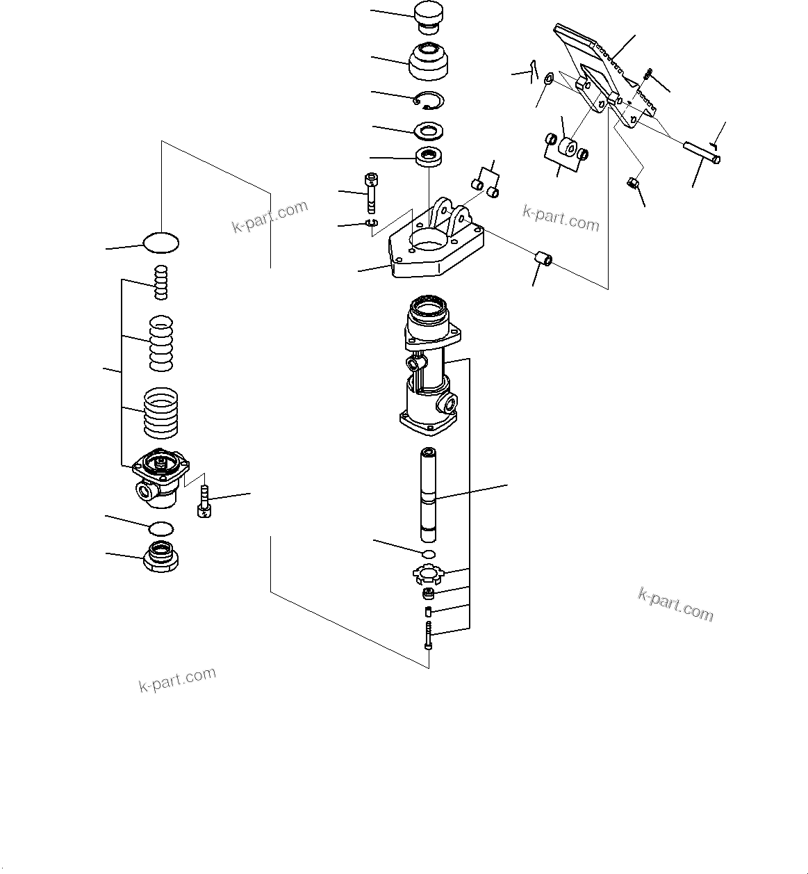 Komatsu parts book diagram for WD600-6R S/N 61001-UP: FLOOR, INNER PARTS, SINGLE VALVE(#60001-)