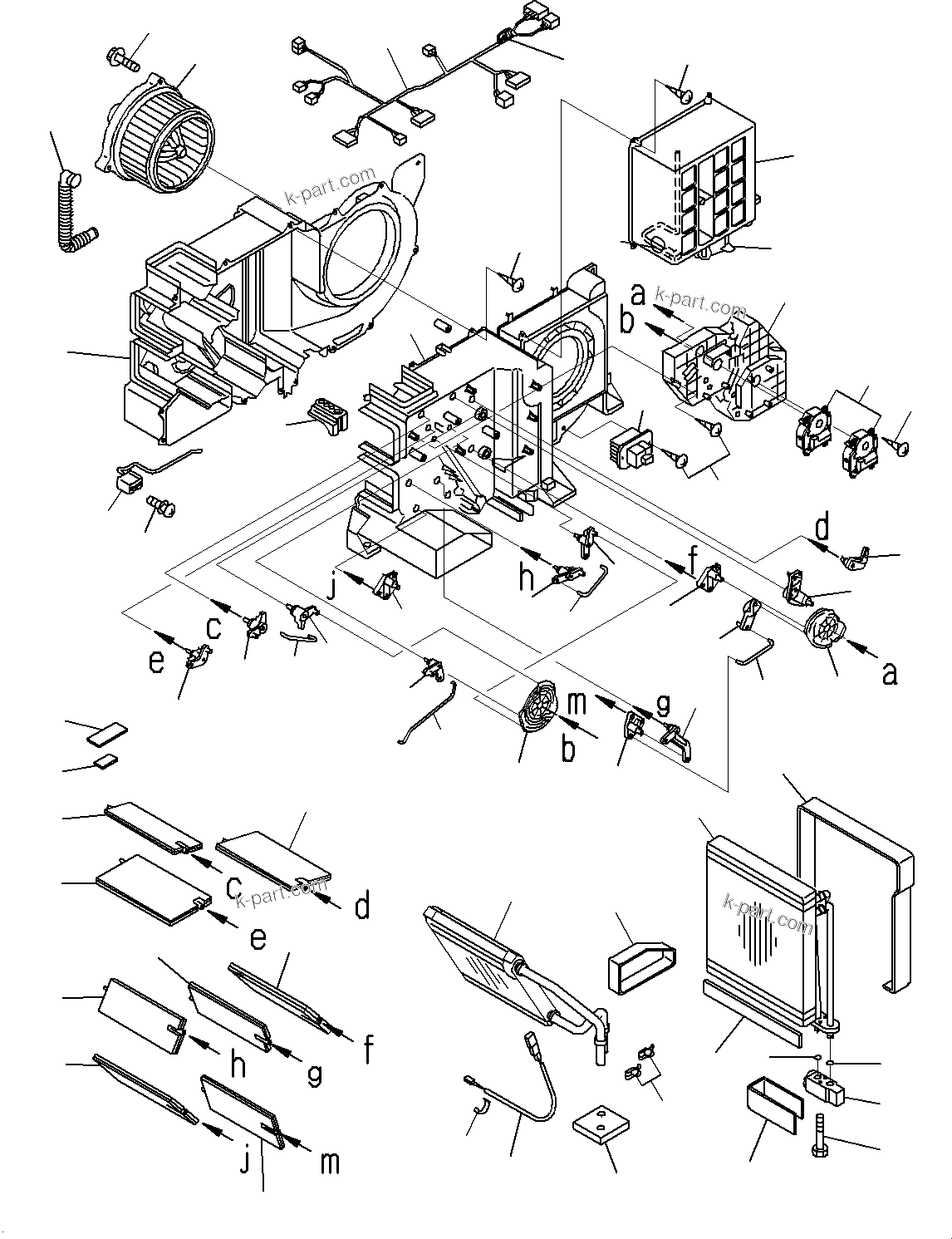Komatsu parts book diagram for WD600-6R S/N 61001-UP: FLOOR, INNER PARTS, AIR CONDITIONER UNIT(#60001-)