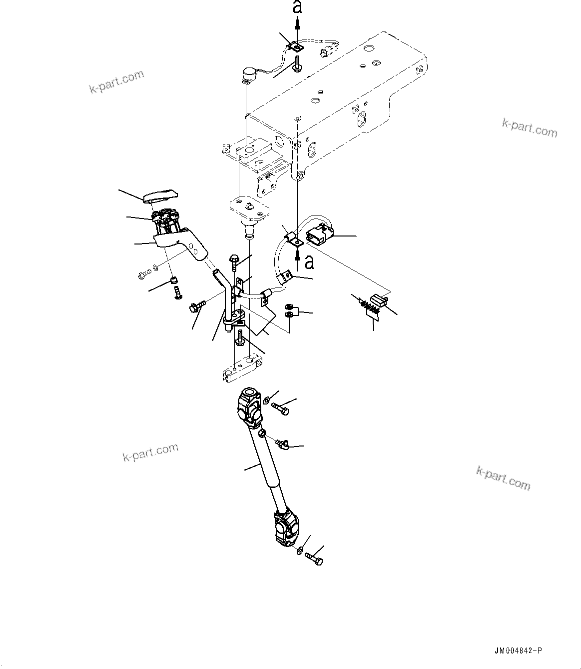 Komatsu parts book diagram for WD600-6R S/N 61001-UP: FLOOR, LEVER(#60001-)