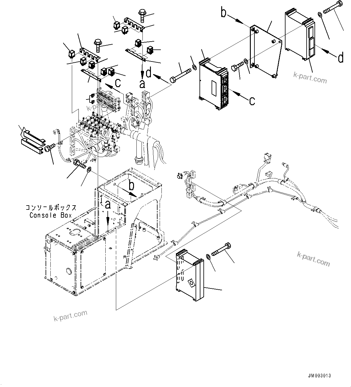 Komatsu parts book diagram for WD600-6R S/N 61001-UP: FLOOR, CONTROLLER (WITH VHMS, ORBCOMM)(#60001-)