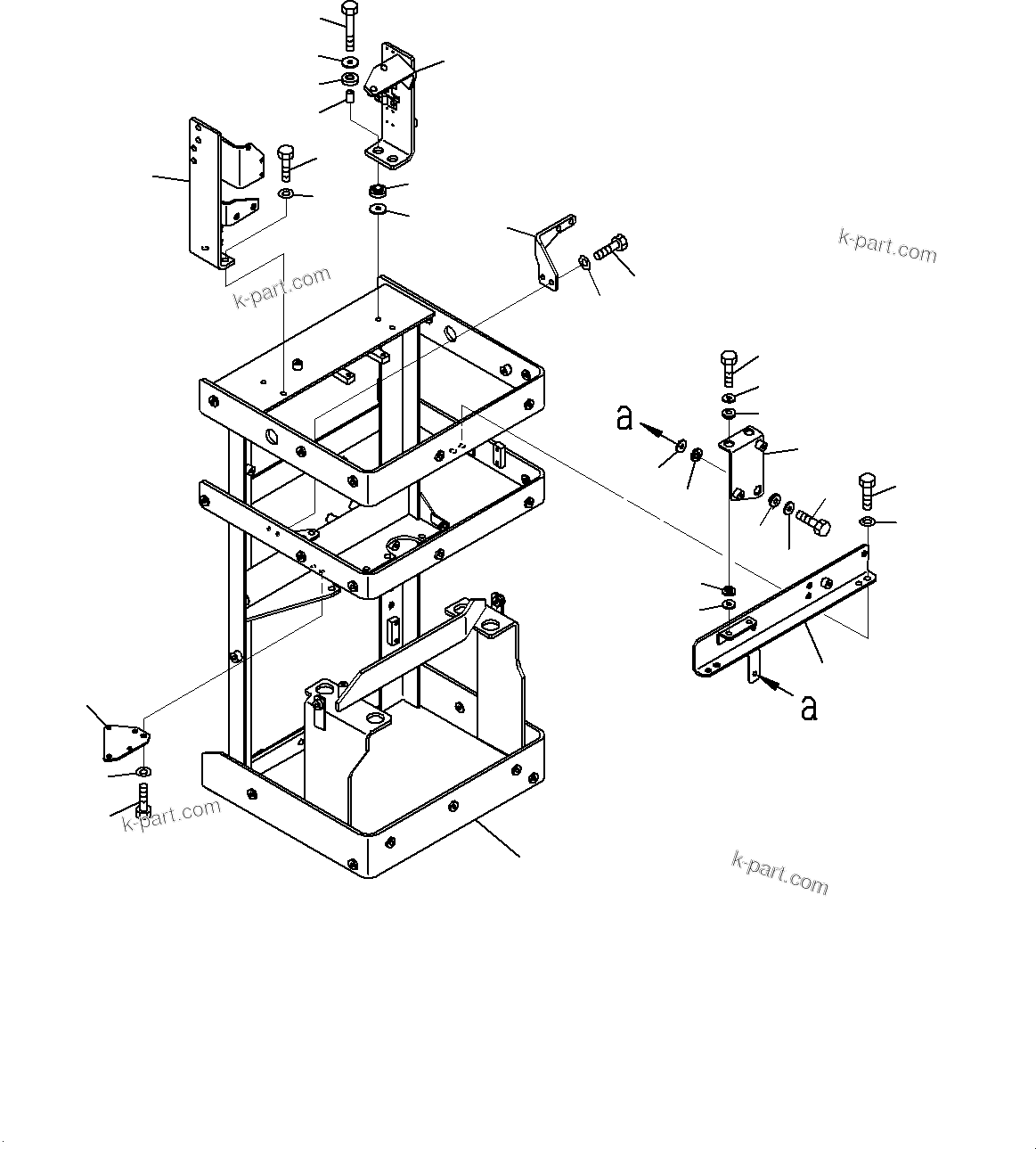 Komatsu parts book diagram for WD600-6R S/N 61001-UP: BRAKE BOX PIPING, BRACKET(#60001-)