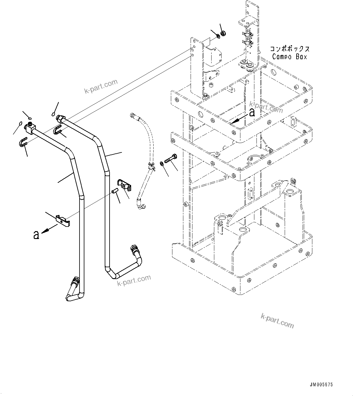 Komatsu parts book diagram for WD600-6R S/N 61001-UP: BRAKE BOX PIPING, BRAKE PIPING(#60001-)
