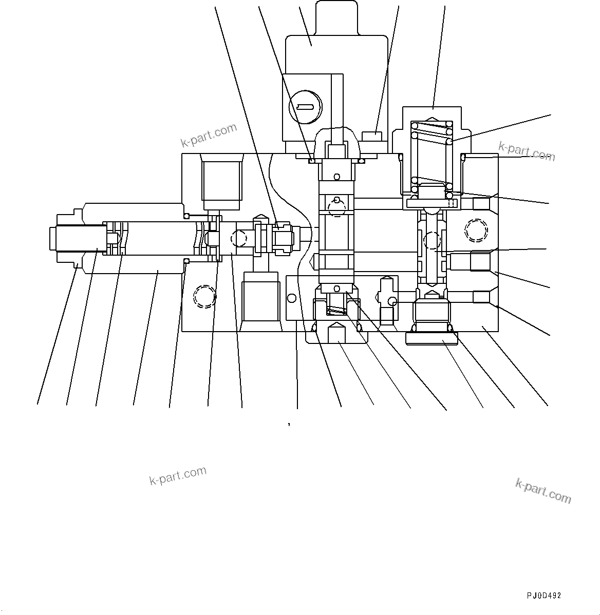 Komatsu parts book diagram for WD600-6R S/N 61001-UP: BRAKE BOX PIPING, SECONDARY PARKING BRAKE RELEASE VALVE(#60001-)