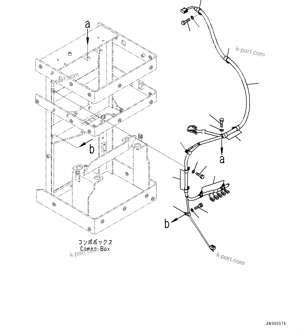 Komatsu parts book diagram for WD600-6R S/N 61001-UP: BRAKE BOX PIPING, WIRING HARNESS(#60001-)
