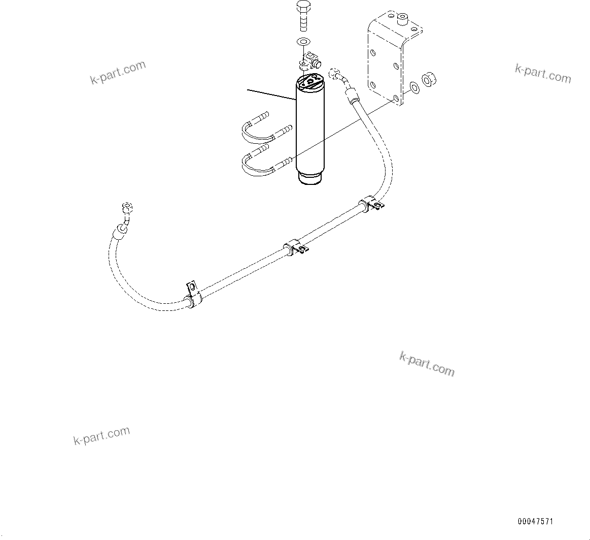 Komatsu parts book diagram for WD600-6R S/N 61001-UP: HOOD, RECEIVER TANK(#60001-)