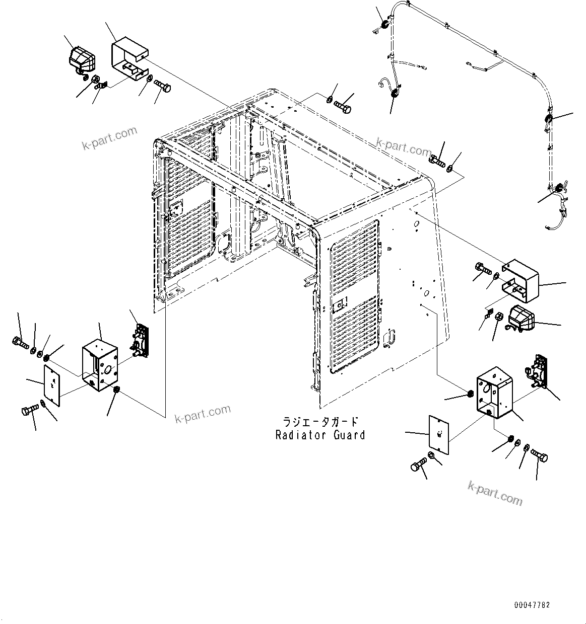 Komatsu parts book diagram for WD600-6R S/N 61001-UP: HOOD, ELECTRIC PARTS(#60001-)