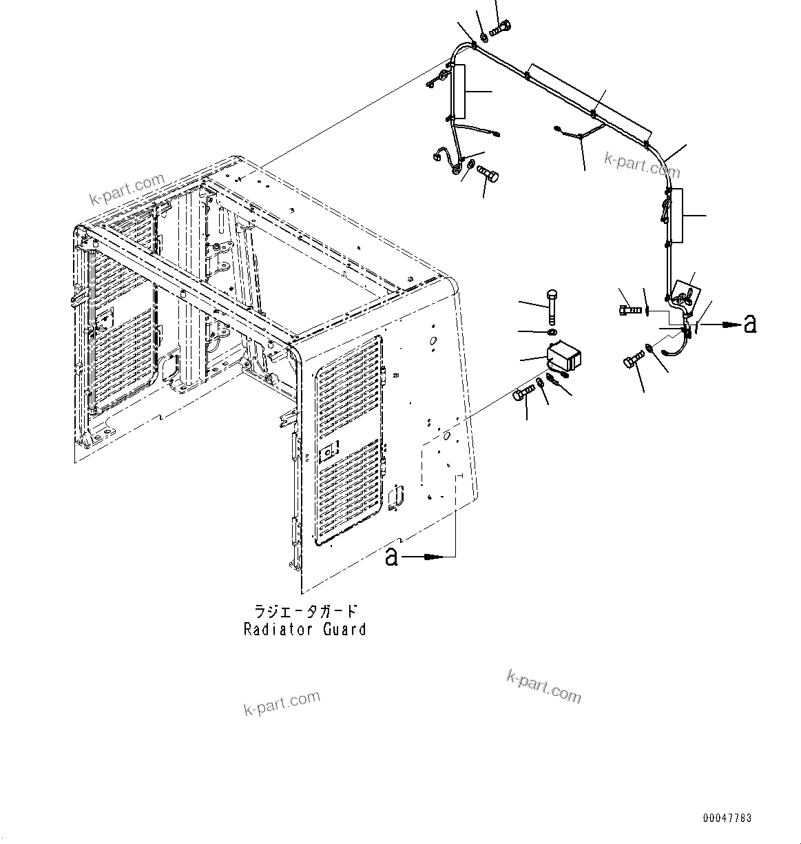 Komatsu parts book diagram for WD600-6R S/N 61001-UP: HOOD, BACKUP ALARM(#60001-60016)