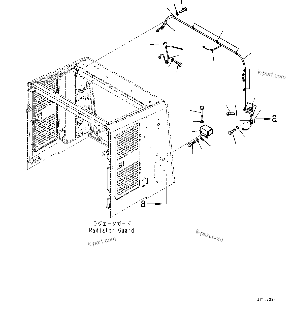 Komatsu parts book diagram for WD600-6R S/N 61001-UP: HOOD, BACKUP ALARM(#60017-)