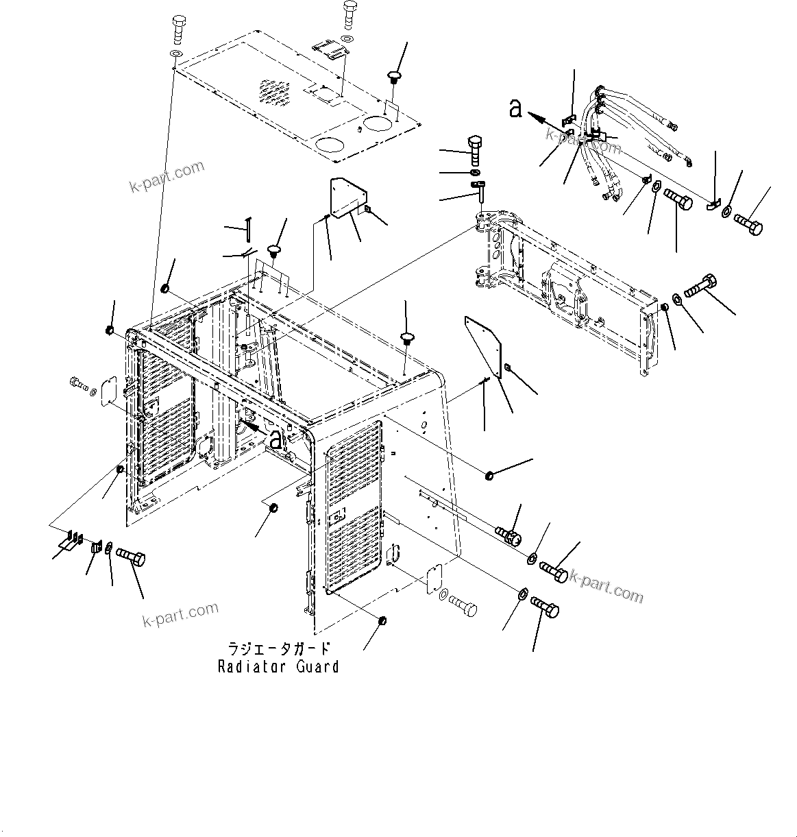 Komatsu parts book diagram for WD600-6R S/N 61001-UP: HOOD, MOUNTING (1/4)(#60001-60013)