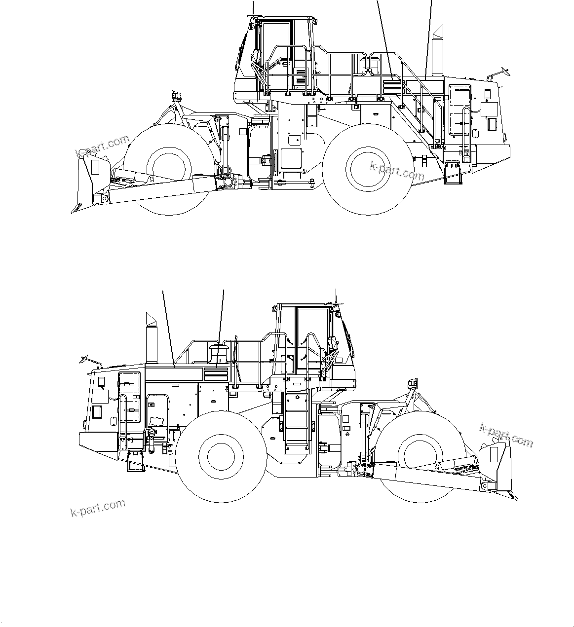 Komatsu parts book diagram for WD600-6R S/N 61001-UP: HOOD, MARK AND PLATE(#60001-)