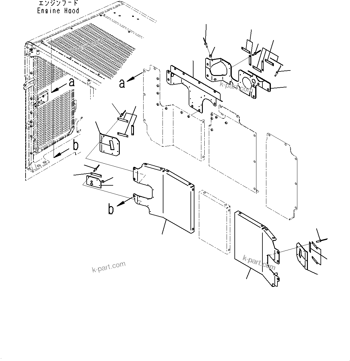 Komatsu parts book diagram for WD600-6R S/N 61001-UP: HOOD, BULKHEAD COVER (3/3)(#60001-)