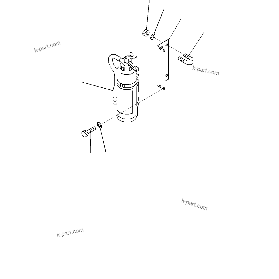 Komatsu parts book diagram for WD600-6R S/N 61001-UP: FIRE EXTINGUISHER, (#60001-)