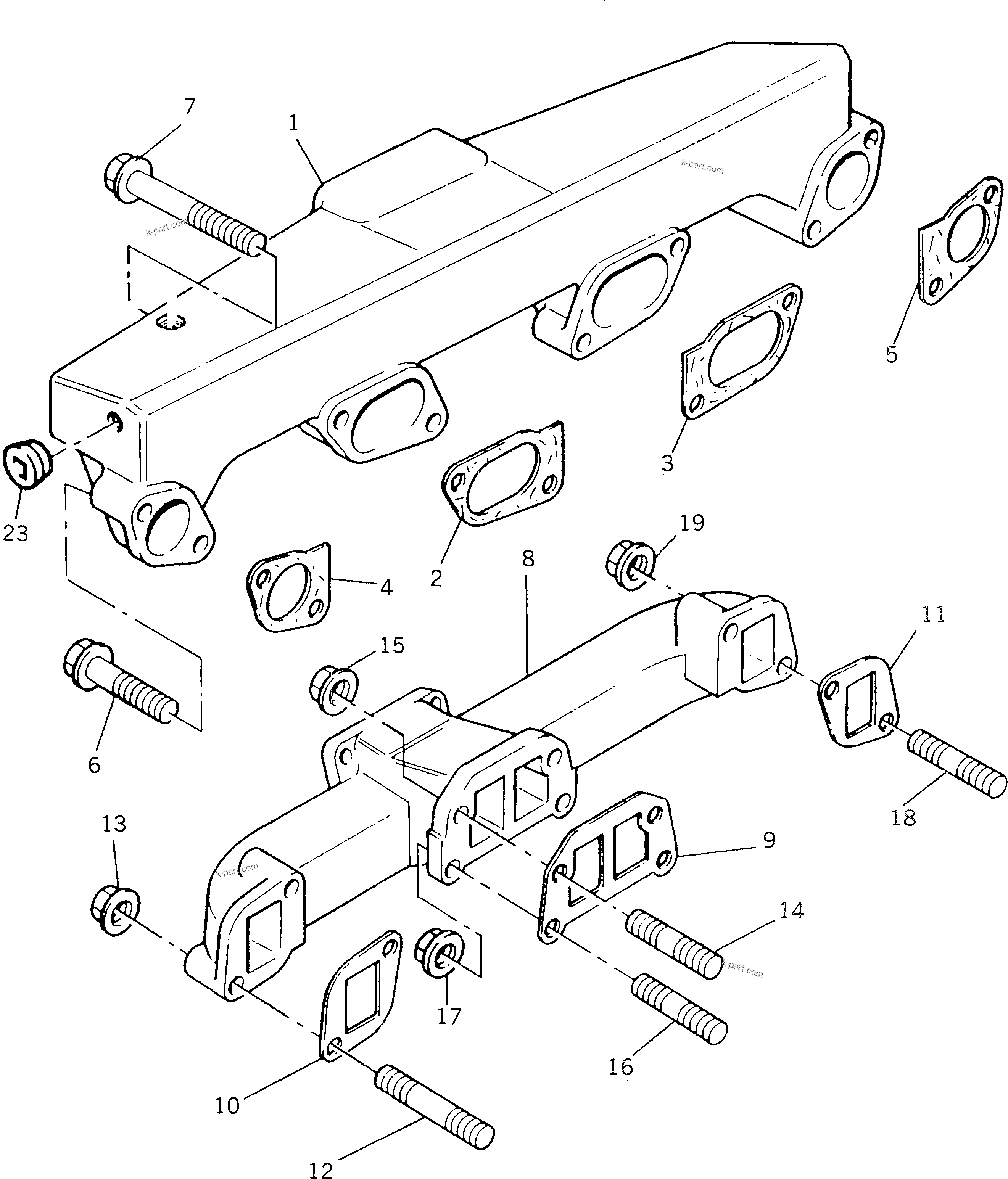 Komatsu parts book diagram for 1006-6TLR2-PC S/N U547826W-UP: MANIFOLDS