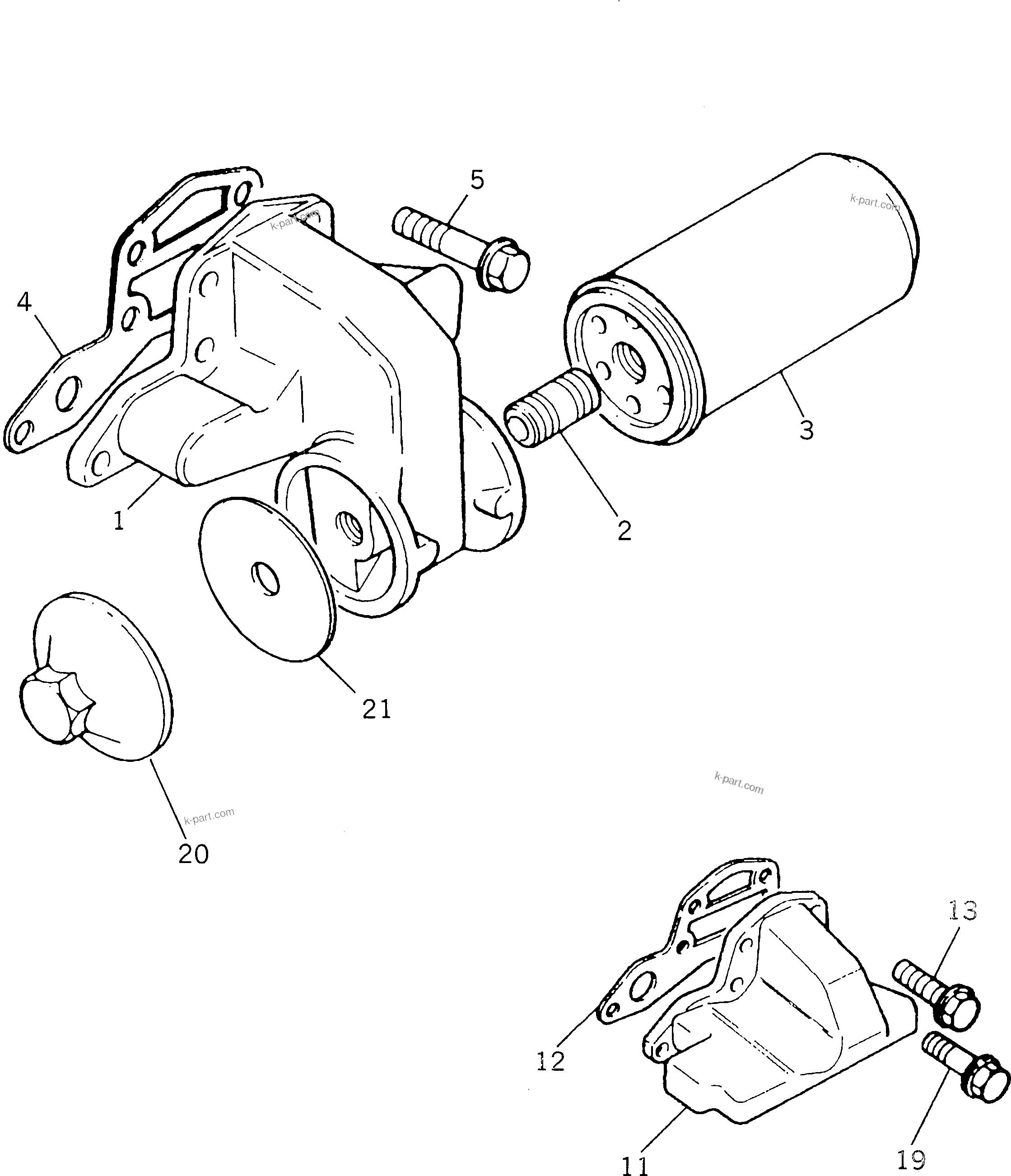 Komatsu parts book diagram for 1006-6TLR2-PC S/N U547826W-UP: LUBRICATING OIL FILTER