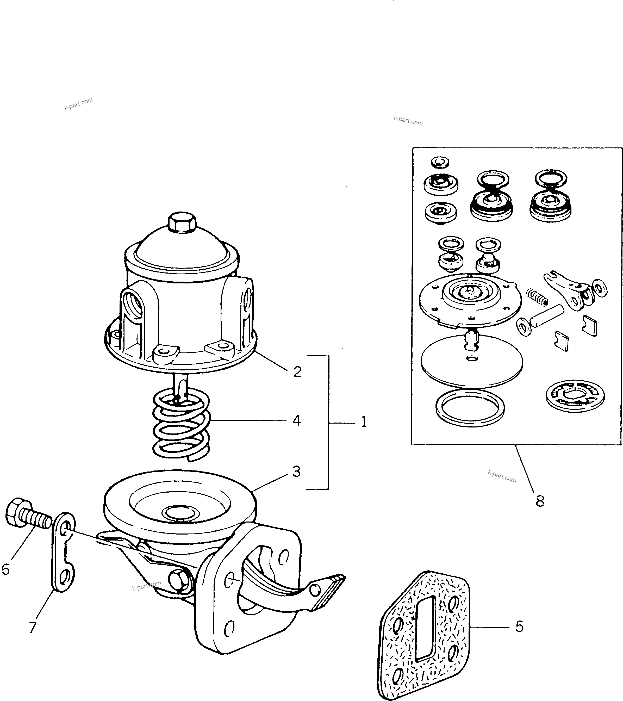 Komatsu parts book diagram for 1006-6TLR2-PC S/N U547826W-UP: LIFT PUMP