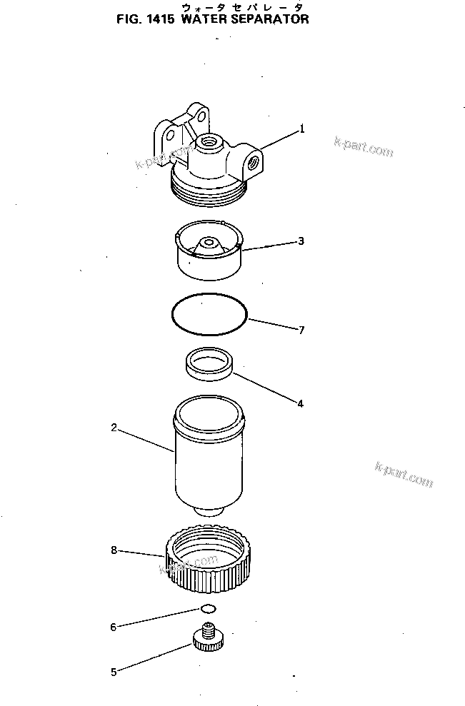 Komatsu parts book diagram for 2D94-2E S/N 20004-UP: WATER SEPARATOR