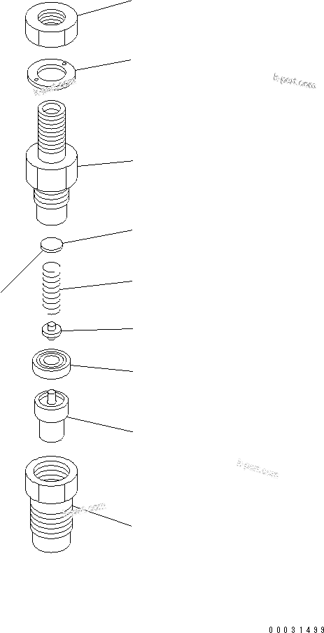 Komatsu parts book diagram for 3D67E-1A-MX S/N 5A6263-UP: NOZZLE HOLDER (INNER PARTS)