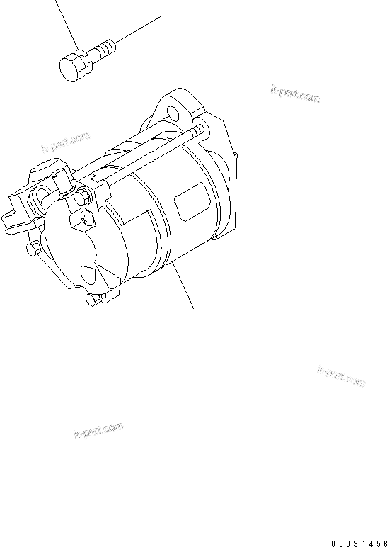 Komatsu parts book diagram for 3D67E-1A-MX S/N 5A6263-UP: STARTING MOTOR AND MOUNTING