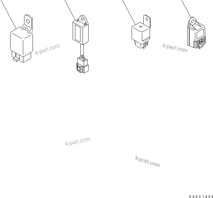 Komatsu parts book diagram for 3D67E-1A-MX S/N 5A6263-UP: ELECTRICAL PARTS (FORWERDED INDIVIDUALLY PARTS)
