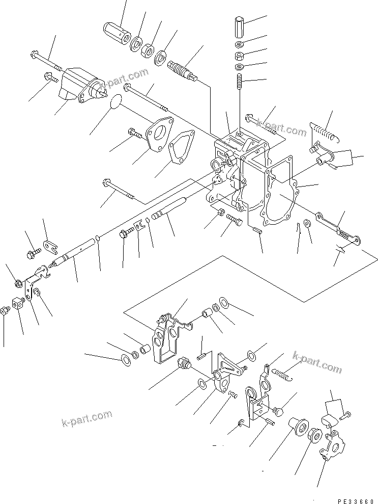 Komatsu parts book diagram for 3D68E-3B S/N 00101-UP: GOVERNOR CONTROL