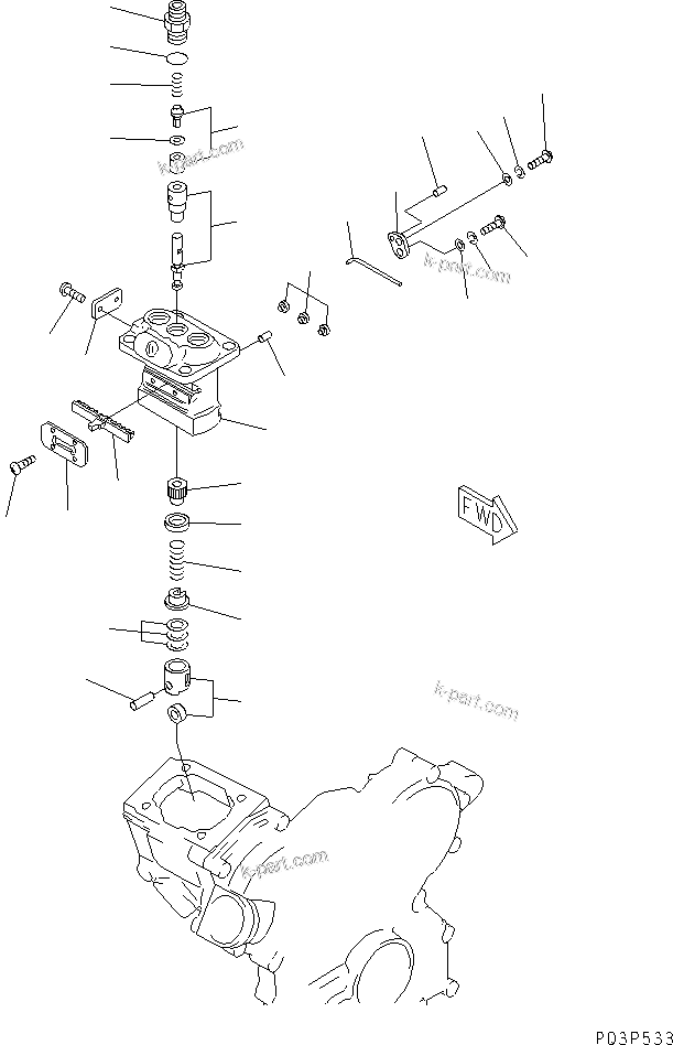 Komatsu parts book diagram for 3D74E-3A S/N 00101-UP: FUEL INJECTION PUMP