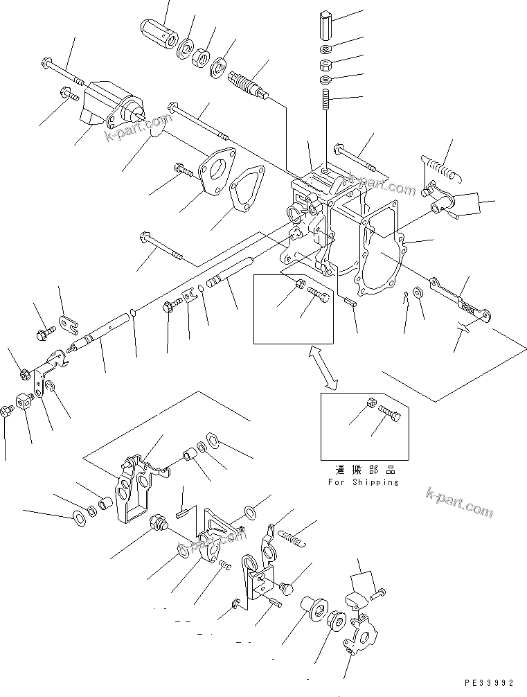 Komatsu parts book diagram for 3D74E-3A S/N 00101-UP: GOVERNOR CONTROL