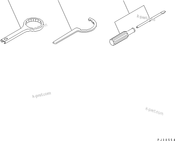 Komatsu parts book diagram for 3D75-2D S/N 03044-UP: TOOL