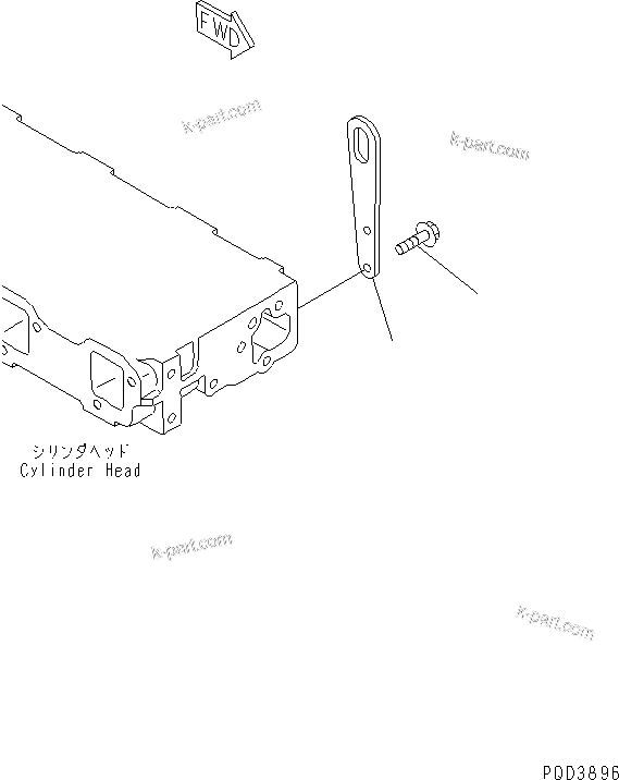 Komatsu parts book diagram for 3D76E-5N-BA S/N 00101-UP: FRONT HANGER