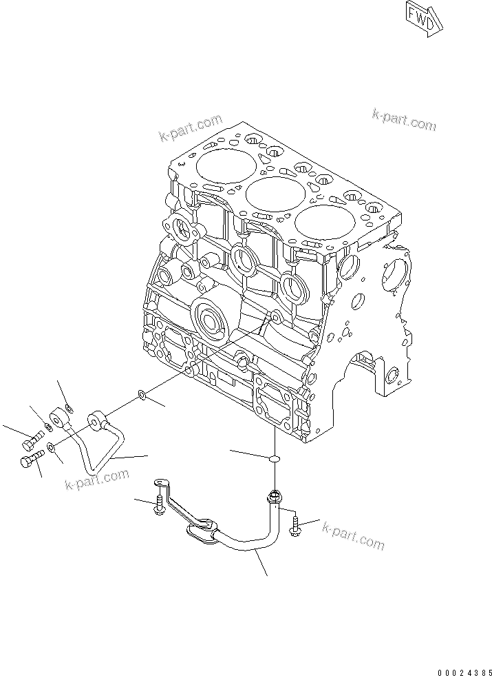 Komatsu parts book diagram for 3D76E-5N-BA S/N 00101-UP: OIL SUCTION PIPE