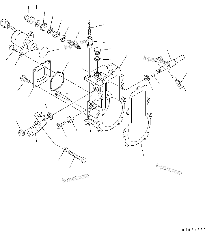 Komatsu parts book diagram for 3D76E-5N-BA S/N 00101-UP: FUEL INJECTION PUMP (GOVERNOR) (1/2) (INNER PARTS)