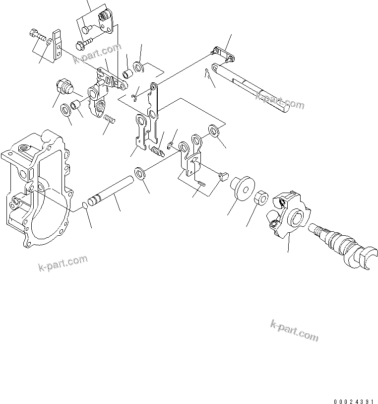 Komatsu parts book diagram for 3D76E-5N-BA S/N 00101-UP: FUEL INJECTION PUMP (GOVERNOR) (2/2) (INNER PARTS)