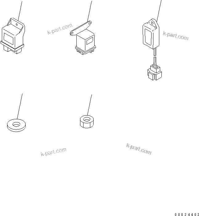 Komatsu parts book diagram for 3D76E-5N-BA S/N 00101-UP: ELECTRICAL PARTS (FORWERDED INDIVIDUALLY PARTS)